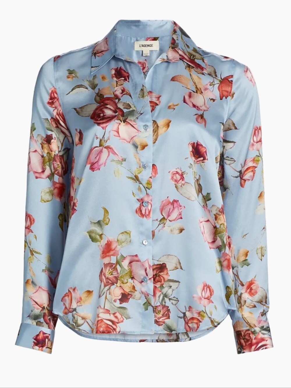 L'AGENCE Silk Tyler Shirt - SIZE S | Summer Floral Office Style